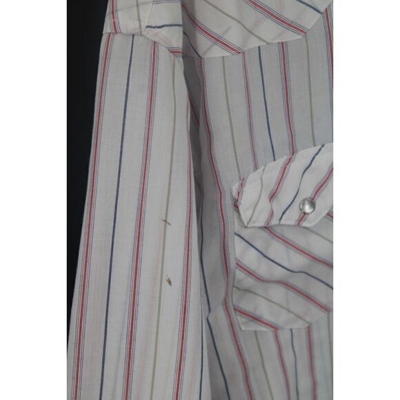 Vintage Wrangler Sz 16- 33 X-Long Tails Cowboy Cut Pearl Snap Single Needle West - Picture 6 of 7